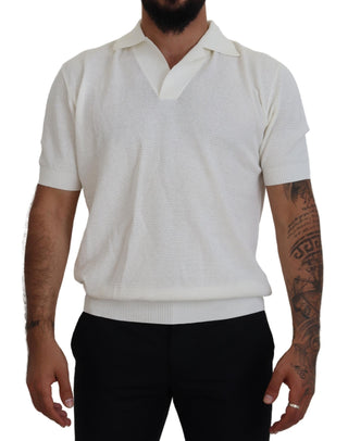 Ivory White Polo T-shirt With Classic Elegance