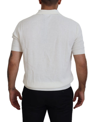 Ivory White Polo T-shirt With Classic Elegance