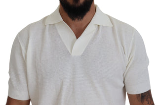 Ivory White Polo T-shirt With Classic Elegance