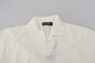 Ivory White Polo T-shirt With Classic Elegance