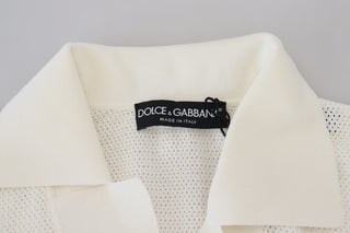 Ivory White Polo T-shirt With Classic Elegance