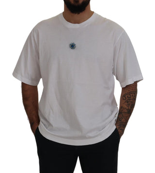 Elegant White Cotton Crewneck T-shirt