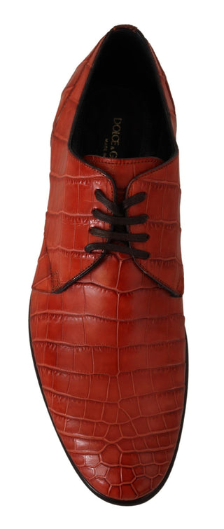 Exquisite Exotic Croc Leather Lace-up Dress Shoes