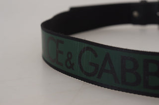 Chic Black And Green Designer Belt With Dg Logo