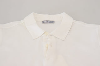 Elegant White Cotton Polo T-shirt