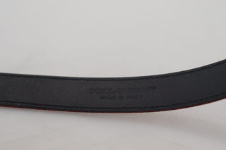 Elegant Red Leather Belt With Metal Buckle