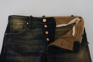 Elegant Blue Washed Denim Pants - Authentic Craftsmanship