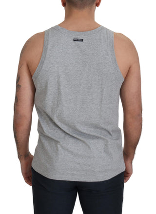 Elegant Gray Cotton Tank Top Tee