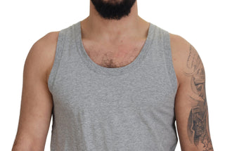 Elegant Gray Cotton Tank Top Tee