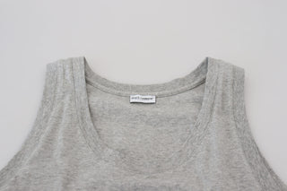 Elegant Gray Cotton Tank Top Tee