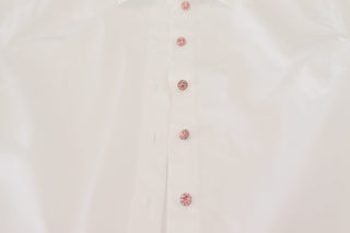 Elegant White Cotton Button-up Blouse