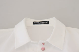 Elegant White Cotton Button-up Blouse