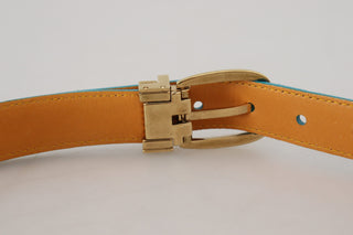 Elegant Blue Velvet Leather Belt