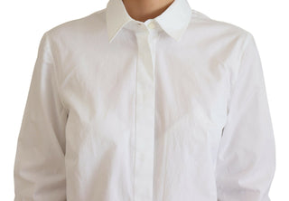 Elegant White Cotton Button-up Top