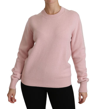 Cashmere-blend Pink Crew Neck Sweater