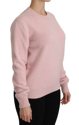 Cashmere-blend Pink Crew Neck Sweater