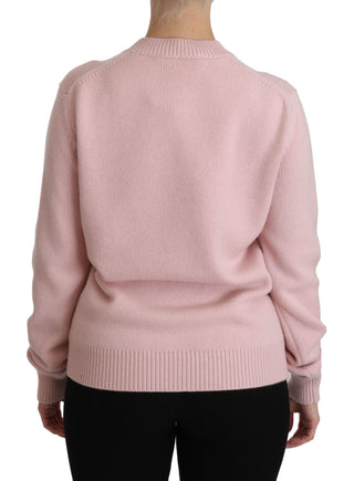 Cashmere-blend Pink Crew Neck Sweater