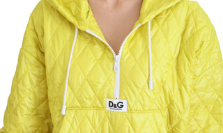 Elegant Yellow Hooded Jacket