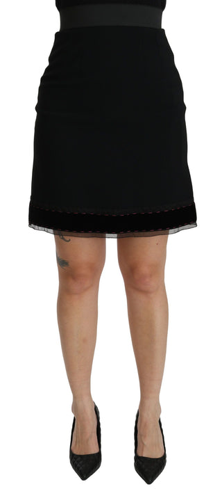 Elegant High-waist Black Skirt