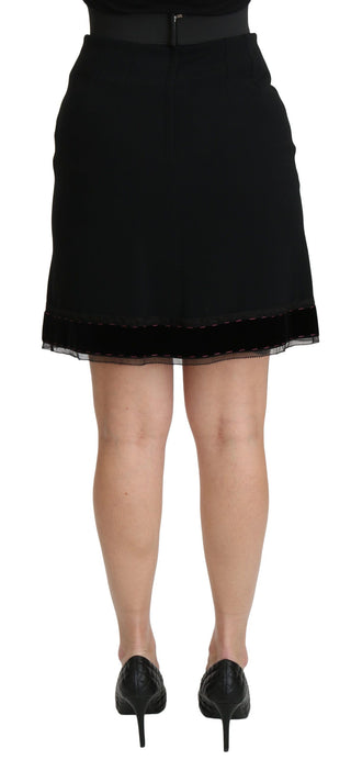 Elegant High-waist Black Skirt