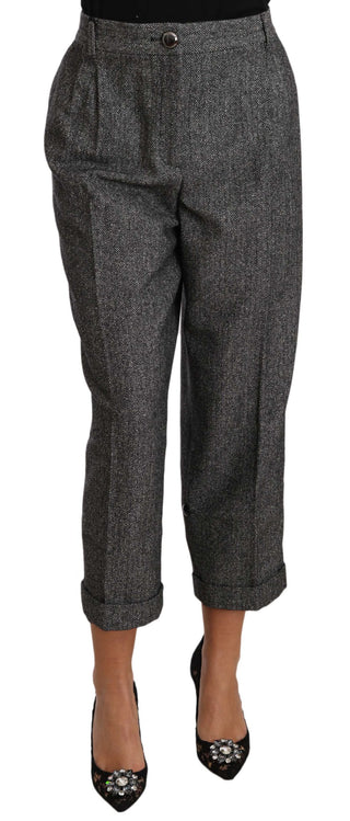 Elegant Gray Wool-blend Trousers