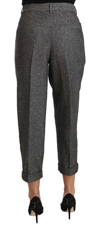 Elegant Gray Wool-blend Trousers