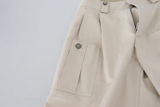Chic Beige Cotton Trousers For Elegant Comfort