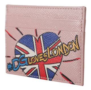 Chic Pink Leather Cardholder With Exclusive Print