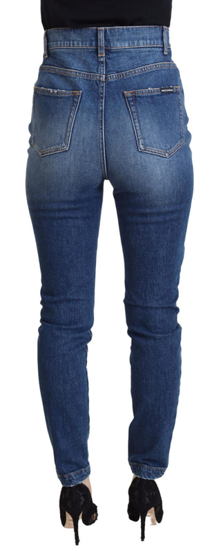 Elegant Blue Denim Pants - Tailored Fit