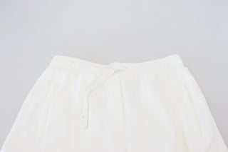 Elegant White Cotton Trousers