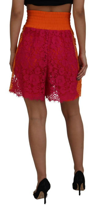 Elegant Lace High-waist Shorts In Dual-tones