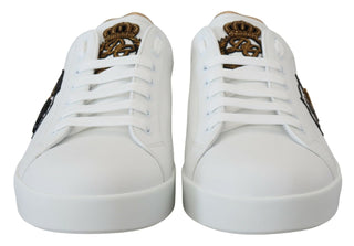 Regal Gold-Accent Leather Sneakers