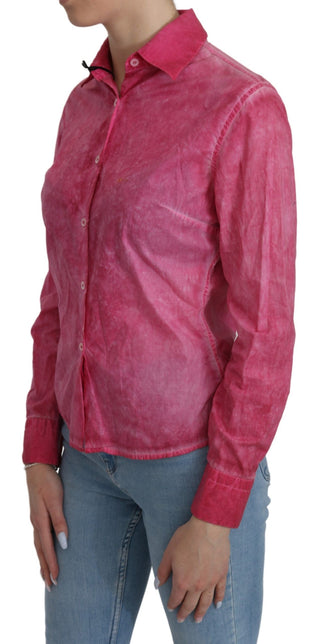 Chic Pink Cotton Polo Blouse By Ermanno Scervino