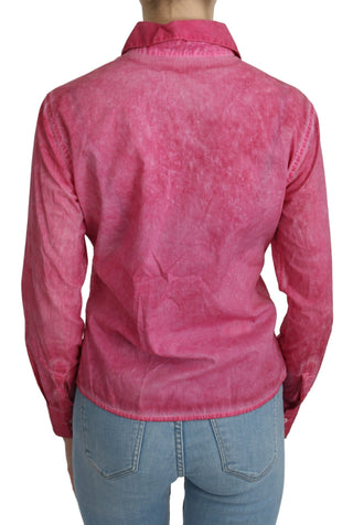 Chic Pink Cotton Polo Blouse By Ermanno Scervino