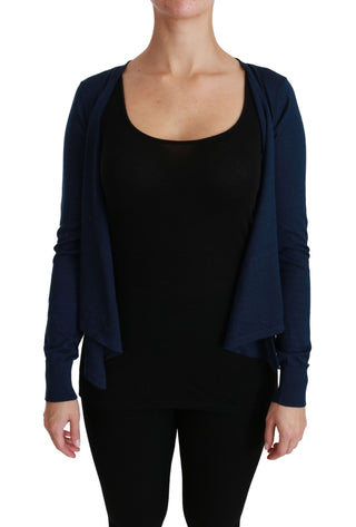 Elegant Blue Cashmere-silk Cardigan