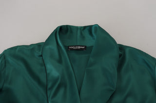 Elegant Silk Robe In Lush Green