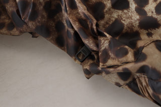 Elegant Leopard Print Hooded Jacket