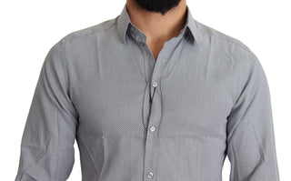 Elegant Black Cotton Dress Shirt