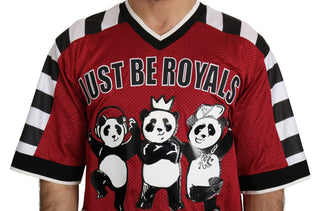 Panda Print Red Short Sleeve Luxury Tee