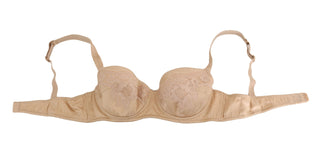 Elegant Beige Floral Silk Lingerie Set