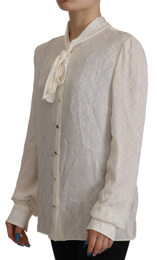 Elegant Silk Ascot Collar Blouse