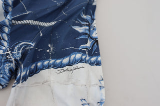 Majestic Blue Cotton-silk Thobe Robe