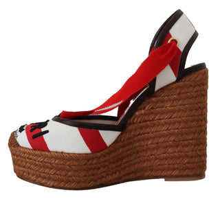 Multicolor Lace-up Wedge Sandals