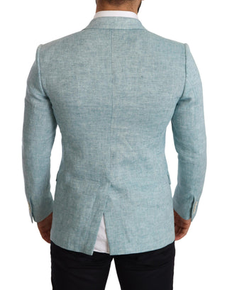 Elegant Light Blue Linen Blazer