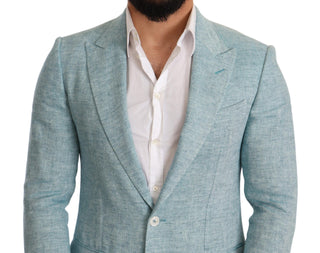 Elegant Light Blue Linen Blazer