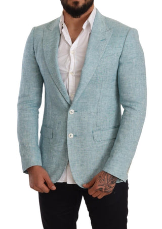 Elegant Light Blue Linen Blazer