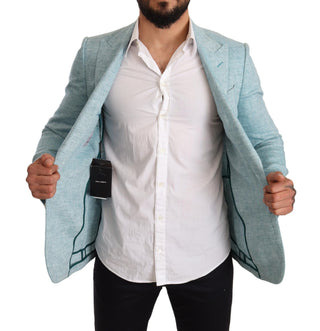 Elegant Light Blue Linen Blazer