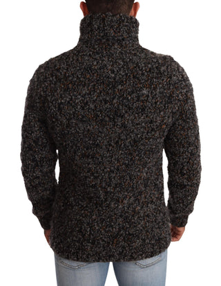 Elegant Speckled Turtleneck Wool-blend Sweater