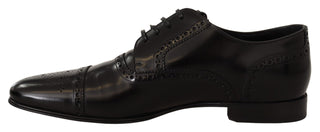 Black Leather Oxford Wingtip Formal Dress Shoes