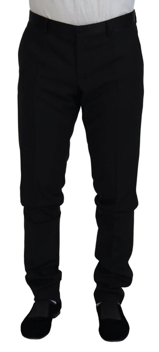 Elegant Black Dress Pants From Virgin Wool Blend